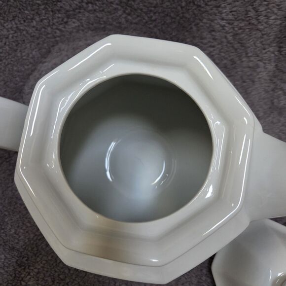 Savoir Vivre Maison Blanche Tea Coffee Pot White Octagon Shape Never Used - Picture 5 of 9